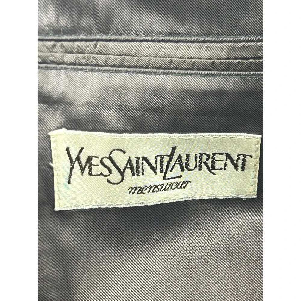 Yves Saint Laurent Blazer Mens L Grey Pinstripe Vintage French Wool Jacket
